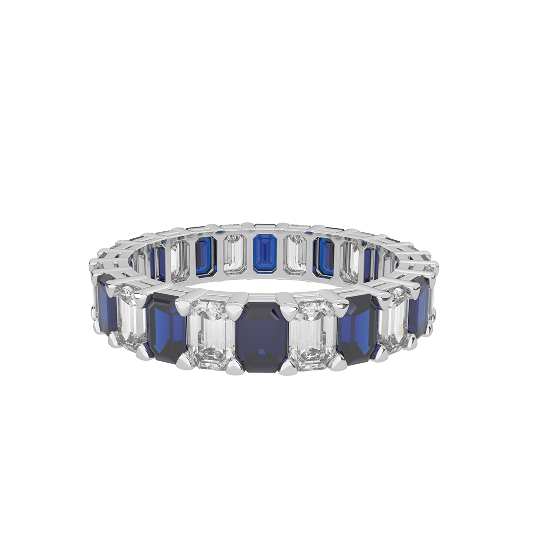 Sapphire & Diamond Eternity Band