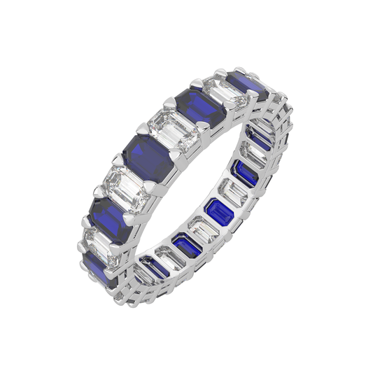 Sapphire & Diamond Eternity Band