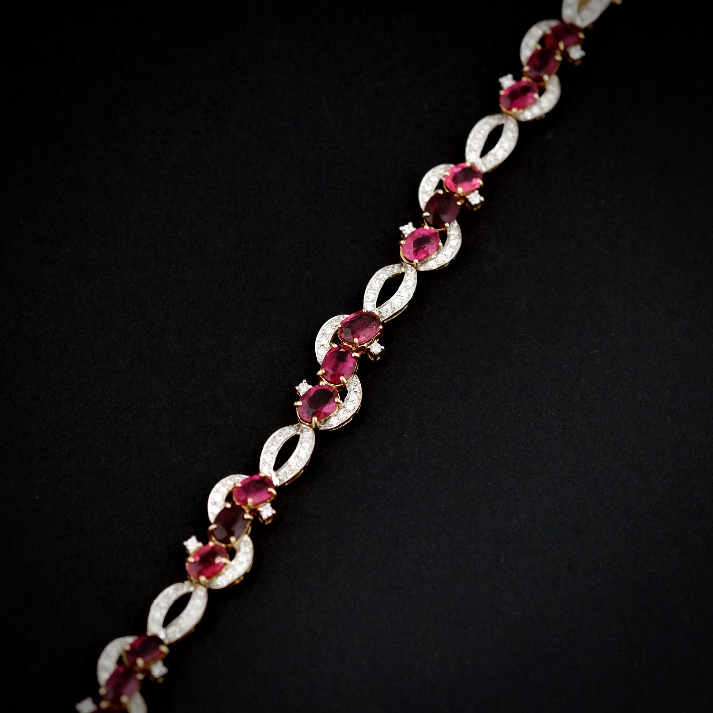 Rubellite & Diamond Bracelet