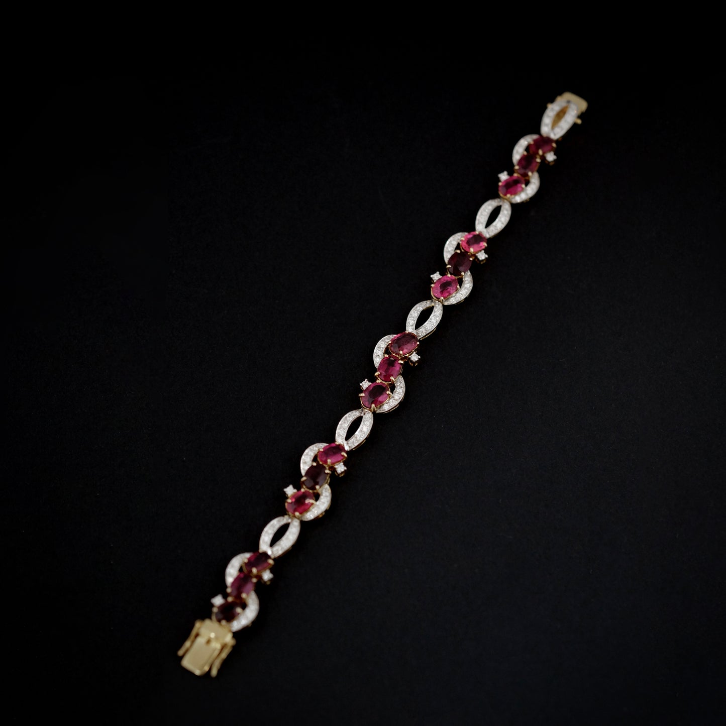 Rubellite & Diamond Bracelet