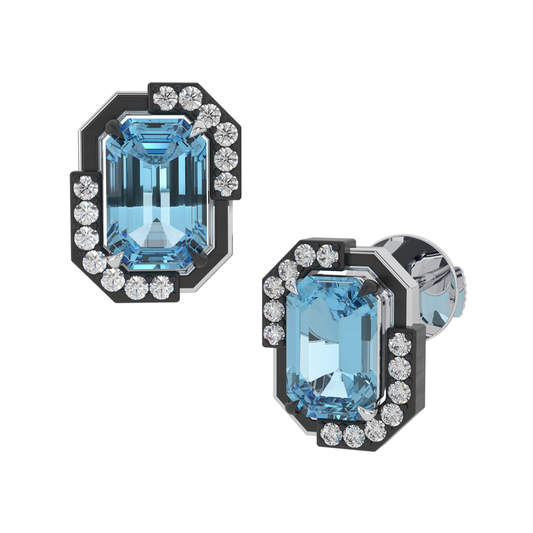 Two-Tone Aquamarine Earrings