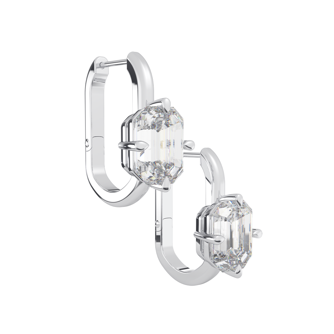 Solitaire Diamond Hoop Earrings