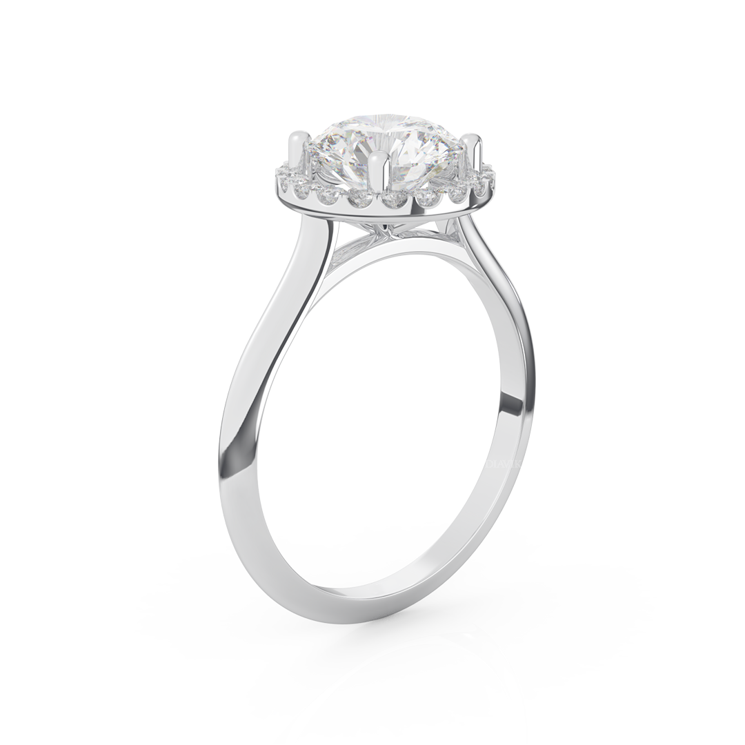 Floating Halo Diamond Engagement Ring