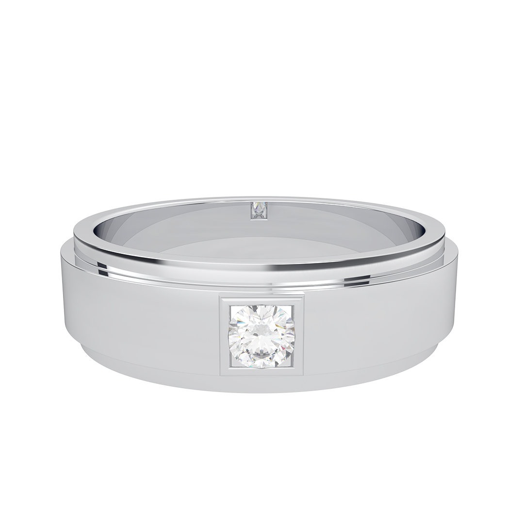 Round Diamond Mens Ring