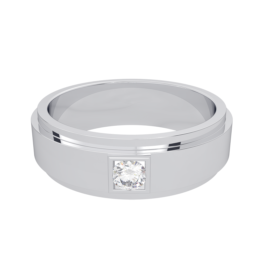 Round Diamond Mens Ring