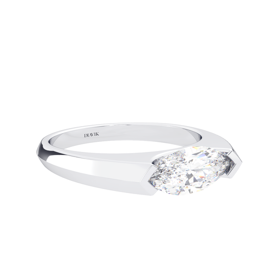 Floating Marquise White Sapphire Ring