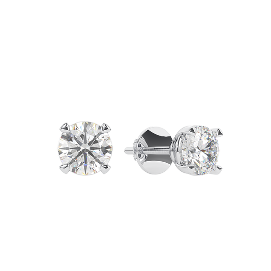 Solitaire Diamond Stud Earrings