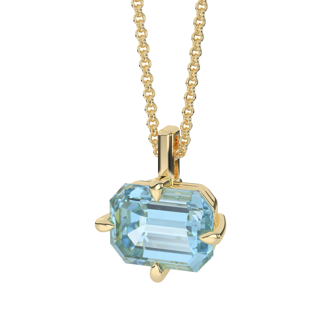 Four Claw Aquamarine Pendant